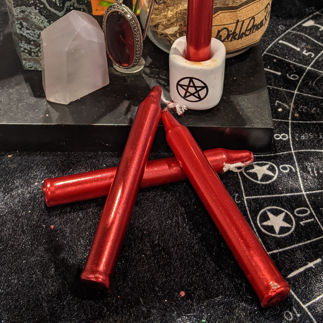 Charged Metallic Red Candles - Road Opener for Love