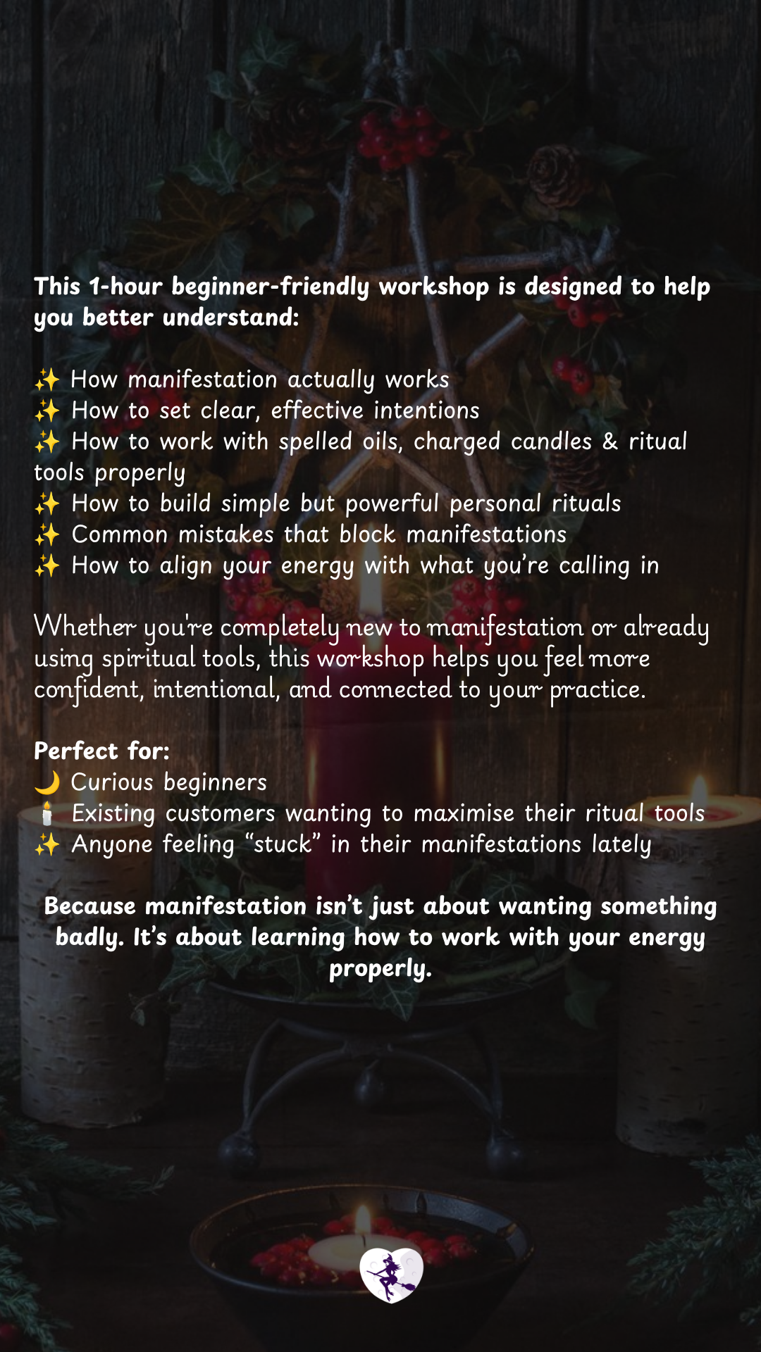 [TLWXperience] 1 Hour Manifestation Witchcraft Workshop @ The Love Witch, Sim Lim Square