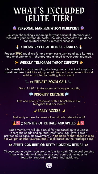 THE COVEN CIRCLE: A PRIVATE  3-MONTH RITUAL MENTORSHIP WITH BAMBI