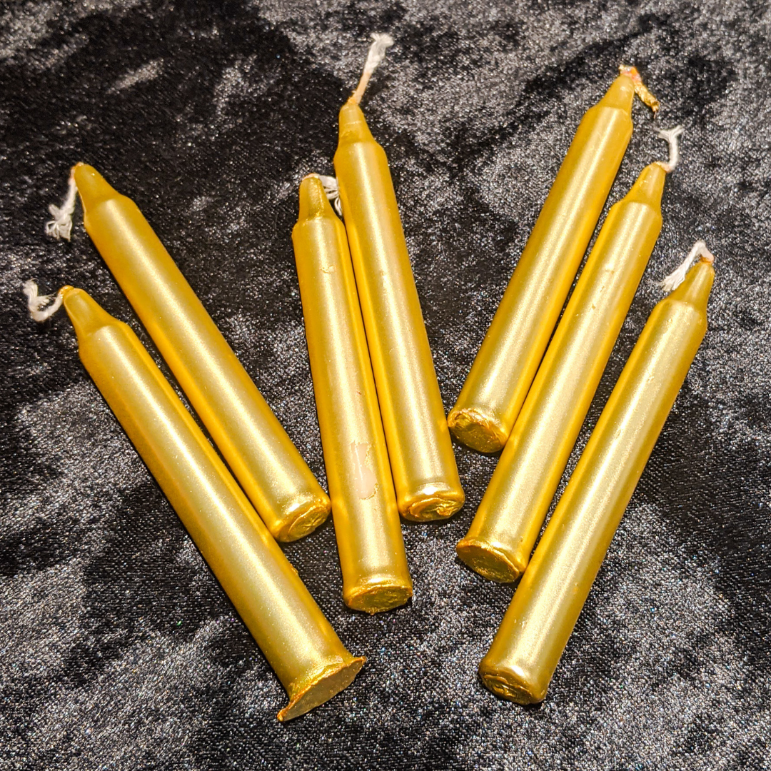 Charged Gold Candles - Amplifying Spellwork & Wealth